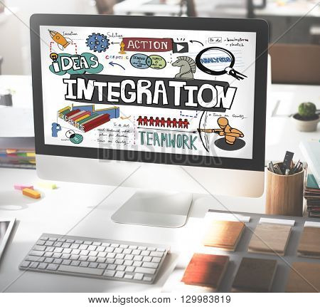 Integration Blend Combine Merge Unite Consolidate Concept