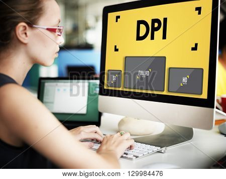 Dots Per Inch Resolution Pixel Monitor Digital Art Concept