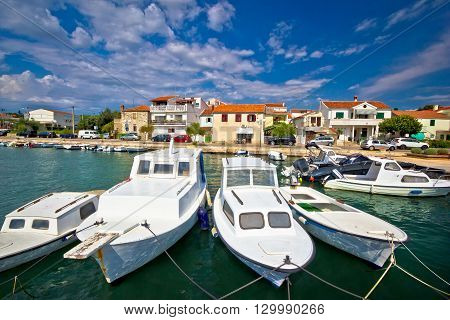 Diklo village harbor summer view Zadar Dalmatia Croatia