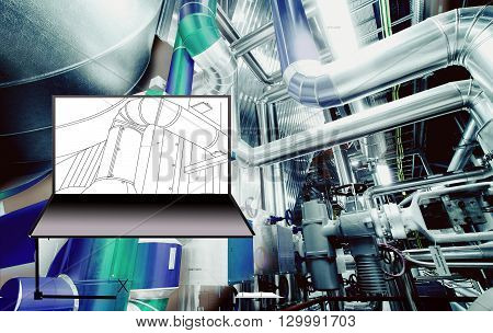 computer cad design of pipelines concept