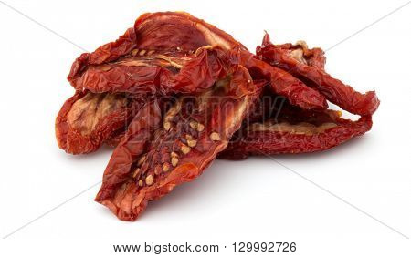 Dried tomatoes isolated on white background cutout