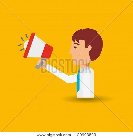 message with megafono design, vector illustration eps10 graphic