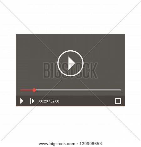 Video player icon vector illustration isolated on white background.