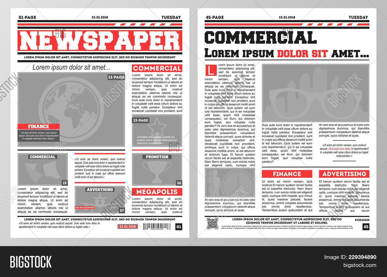 design daily newspaper image photo free trial bigstock newspaper template pages
