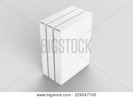 Slipcase Book Mock Up Isolated On Soft Gray Background. 3D Illustrating.