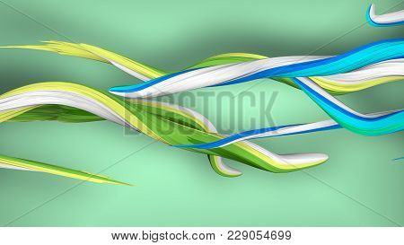3D Swirling Strokes Moving In A Spiral Way
