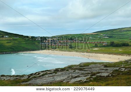 Beautiful View On Beach And Houses On Bantry Bay In Ireland, County Cork