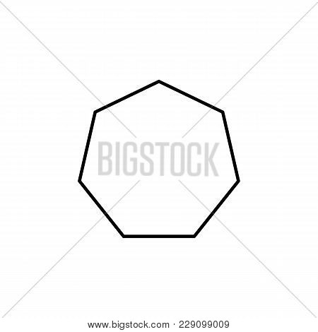 Heptagon Icon. Geometric Figure Element For Mobile Concept And Web Apps. Thin Line  Icon For Website