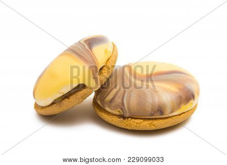 Biscuits With Lemon Souffle Isolated On White Background