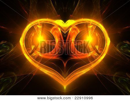 Cuore giallo incandescente