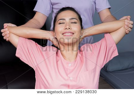 Spa And Thai Massage, Beautiful Women Relaxing And Healthy Of Aromatherapy