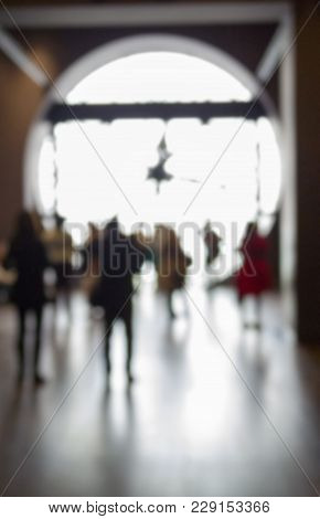 Paris, France - 24 March, 2016: People Near Clock In Musee D'ors