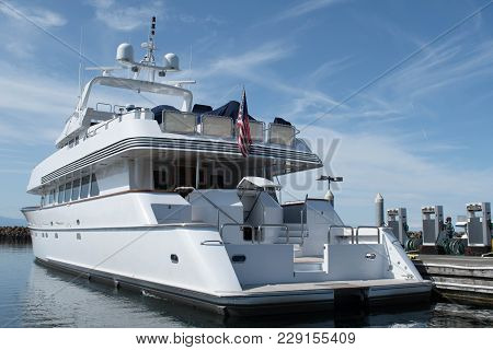 Megayacht At The Dock At Shilshole Marina