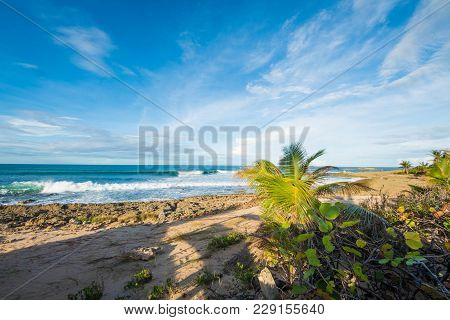 Pinones Beach Scene At Sunset On Puerto Rico