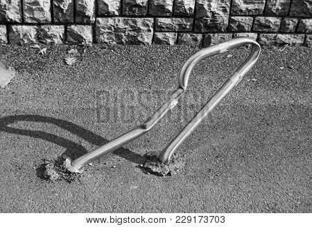 Metal Roadblock Crashed And Crooked Black White