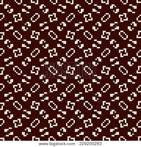 Repeated Creative Puzzle Mosaic Abstract Background. Seamless Pattern Design With Geometric Ornament