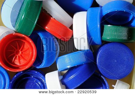 Fondo de tapas de botella de plástico