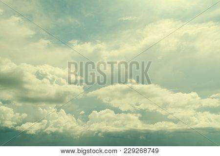 Blue Sky With Clouds Nature Sring  Summer   Background
