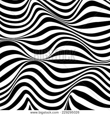 Optical Illusion, Black And White Background, Vector