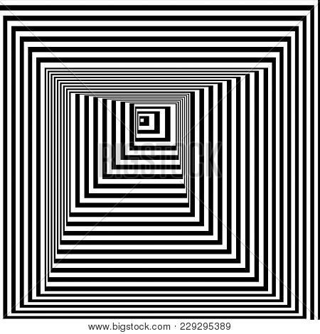 Optical Illusion, Black And White Background, Vector