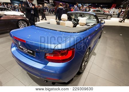 Geneva, Switzerland - March 4, 2015: Bmw M235i Xdrive Cabriolet At The 85th International Geneva Mot