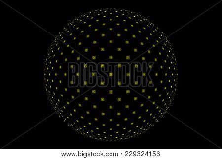 Bright Abstract Fractal Yellow Magic Ball Of Fantasy, Fractal Magic Ball Fantasy
