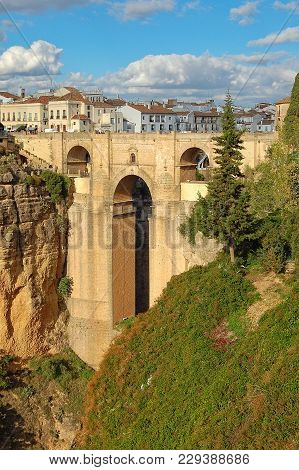 The New Bridge (puente Nuevo) High Above The El Tajo Gorge - Ronda, Andalusia, Spain