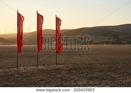 Red Flags On The Beach