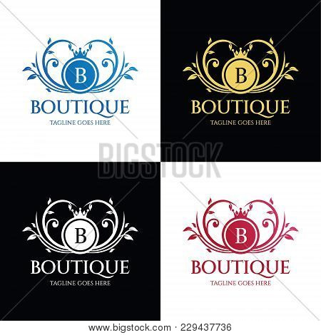 Boutique Logo Design Template .luxury Logo Design Concept .  Vector Illustration