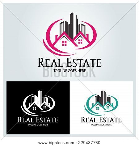 Real Estate Logo Design Template. Vector Illustration