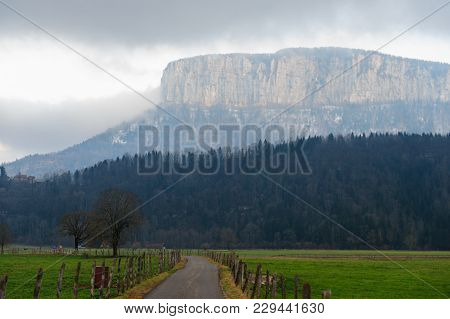 Clouds Shrouding The Mountains Near The Town Of Entre-deux-guier, Near Eschelles, In The Savoy Area 