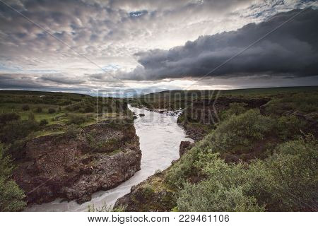 Hvita Is A Glacier River In Arnessysla In South Iceland. It Is One Of The Most Popular Rivers In Ice