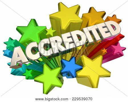Accredited Evaluated Approved Test Passed Stars 3d Illustration
