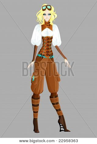 Vacker Steampunk flicka