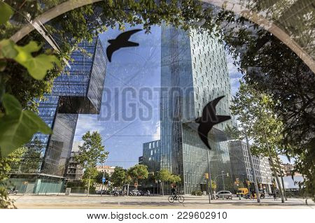 Barcelona,spain-april 30,2013: Modern Architecture, Building D123 De Hines And Hotel Me, By Dominiqu