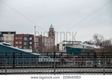 The View Over Wigan Town Centre Towards Trencherfield Mill