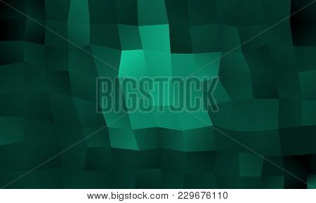 Green Vector Blurry Rectangular Background. Geometric Background In Square Style With Gradient. The 