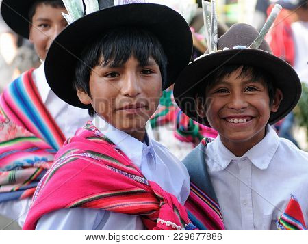 Sucre, Bolivia - 10 September 2011: Fiesta De La Virgen De Guadalupe In Sucre. Young Participants In