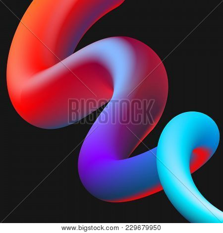 Fluid Color Background. Liquid Shape. Rainbow Tube