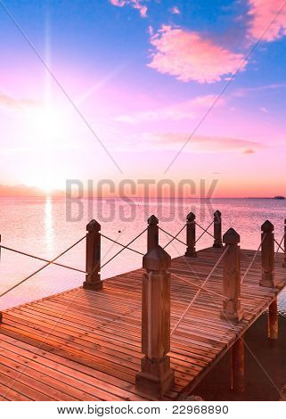 Viw al sorgere del sole al tramonto inizia