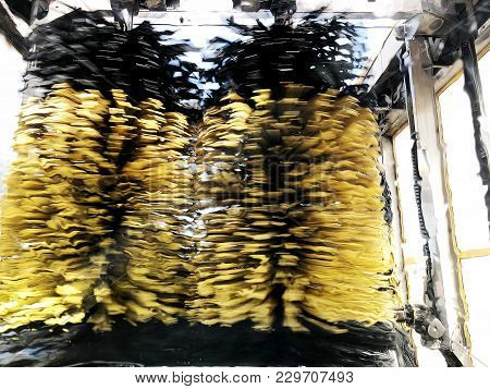 Carwash Brushes, Shot From Inside Of Car