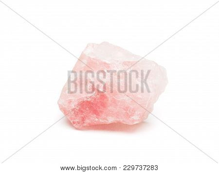 Rose Quartz Mineral Isolated On White Background