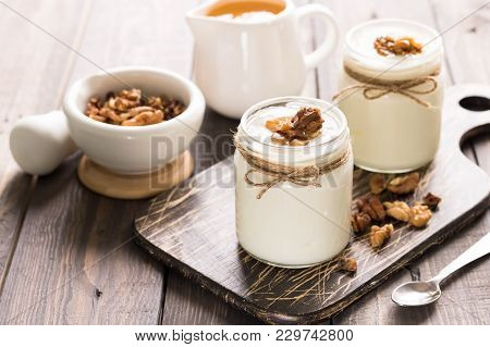 Georgian Matsoni Yoghurt With Honey And Walnuts