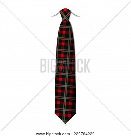 Plaid, Checkered Silk Tie Template. Easy Editable Colors - Vector.