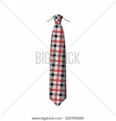 Plaid, Checkered Silk Tartan Tie Template. Easy Editable Colors - Vector.