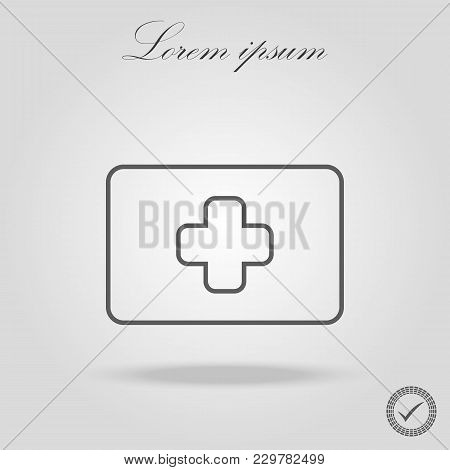Add New Line Icon, Outline Vector Sign, Linear Style Pictogram Isolated On White. Square With Plus S
