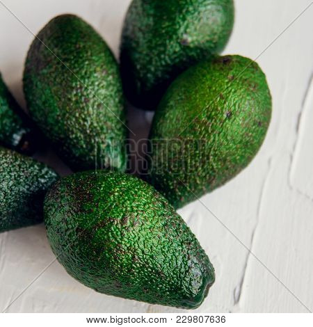 Fresh, Ripe Avocado On A Light Background, Natural