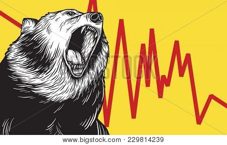 Bear Market Icon Symbol Concept