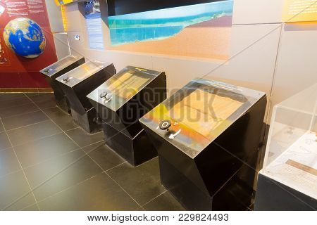 Kalasin, Thailand - March 3 : Exhibition Area Of Earth Transform In Sirindhorn Dinosaur Museum On Ma