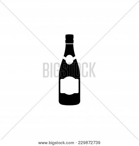Prosecco Bottle Vector Icon. Simple Flat Symbol On White Background